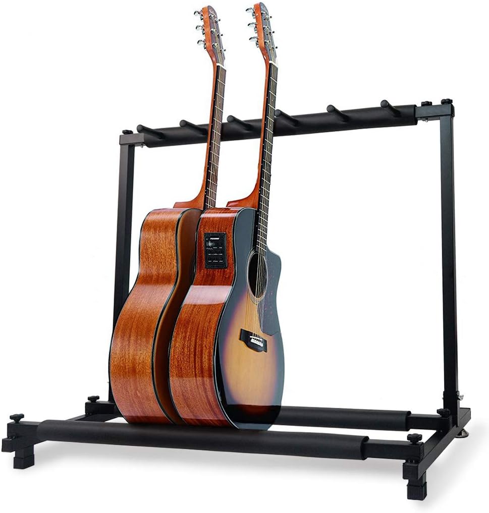 Guitar Bass Stand for Multiple Guitars Display Rack - Foldable