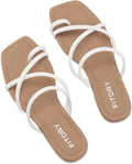 Women's Slide Sandals with Toe Ring and Cross Strap - Summer Slide