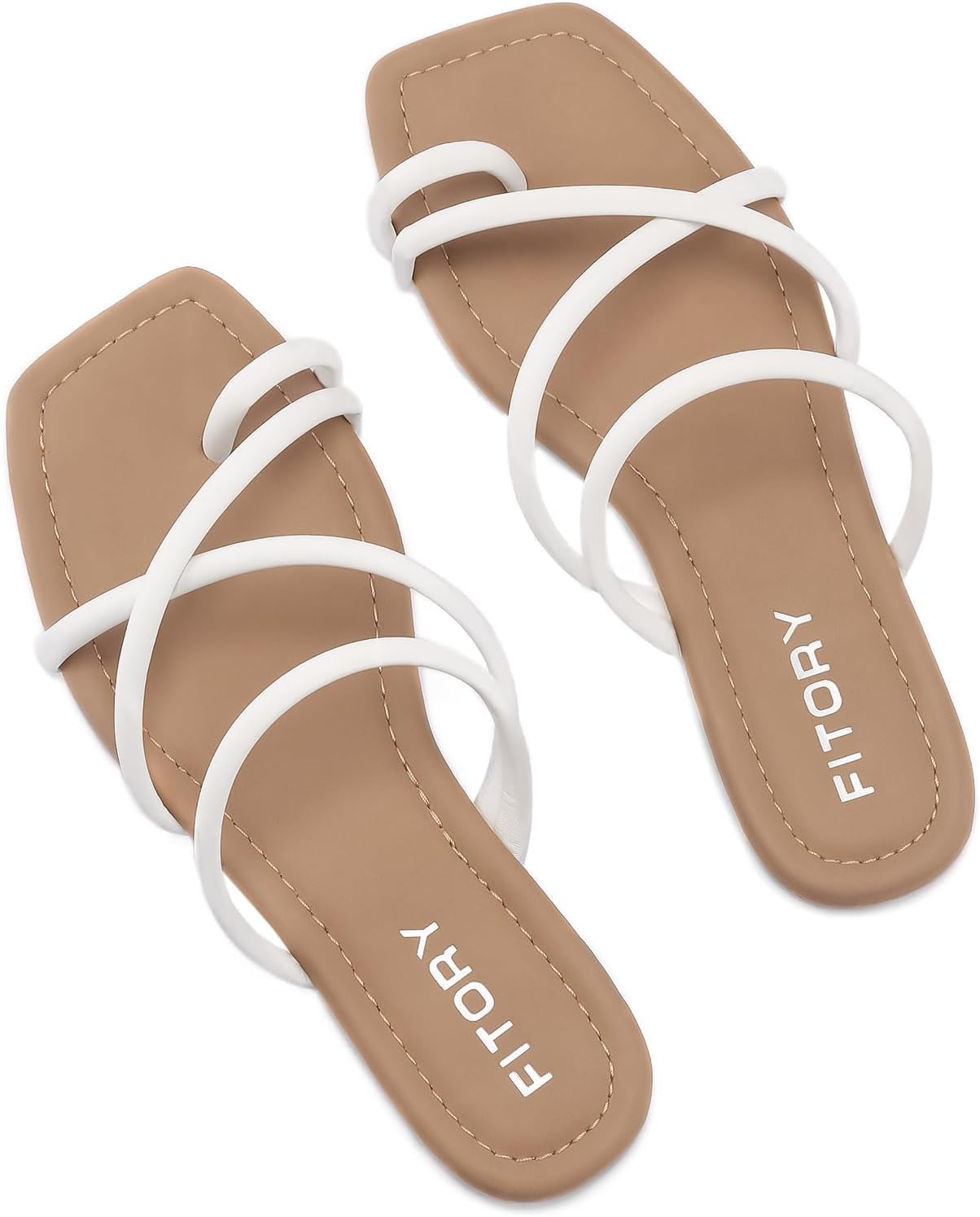 FITORY Women's Slide Sandals with Cross Strap for Summer Wear
