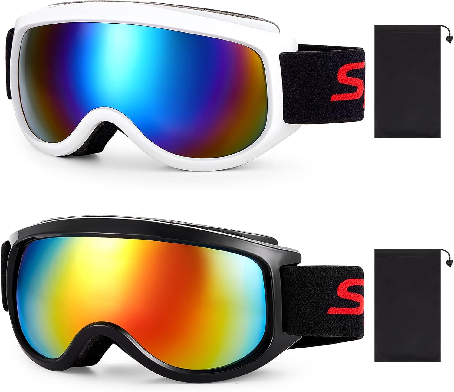 Dunzy UV-Protected Ski Goggles: 2 Pairs OTG for Premium Vision