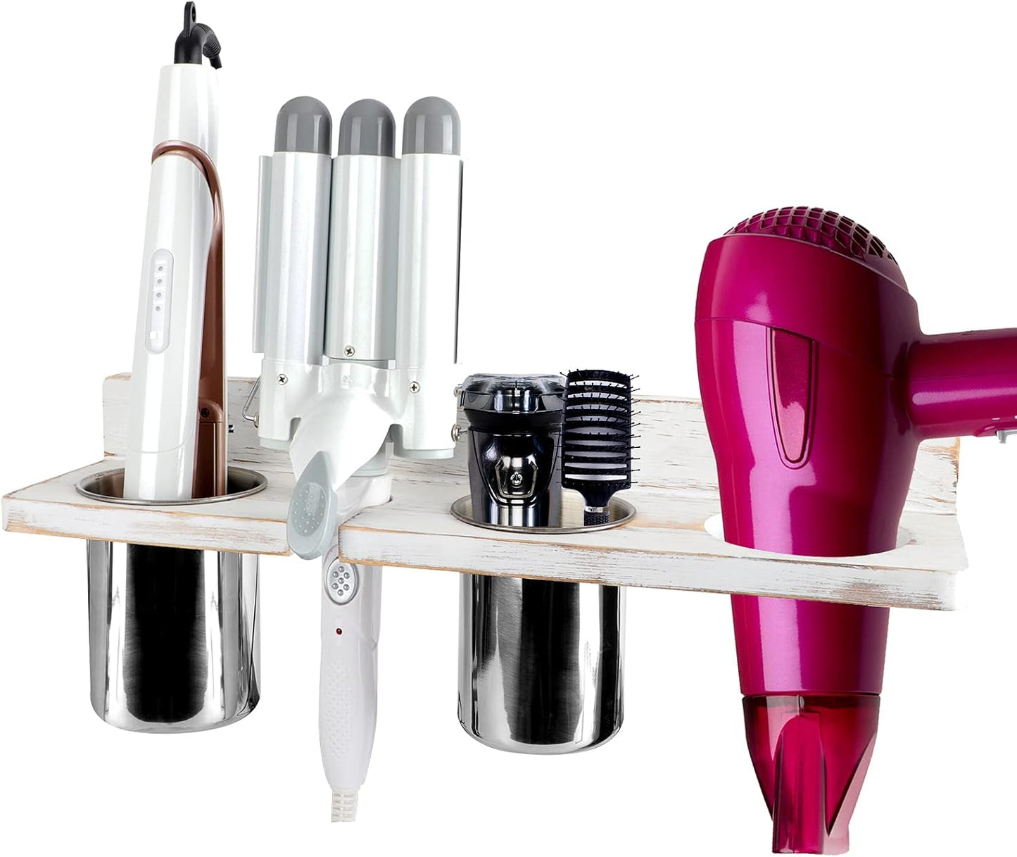 Organize Your Hair Tools Stylishly - Wall Mounted Hot Tool Holder - White