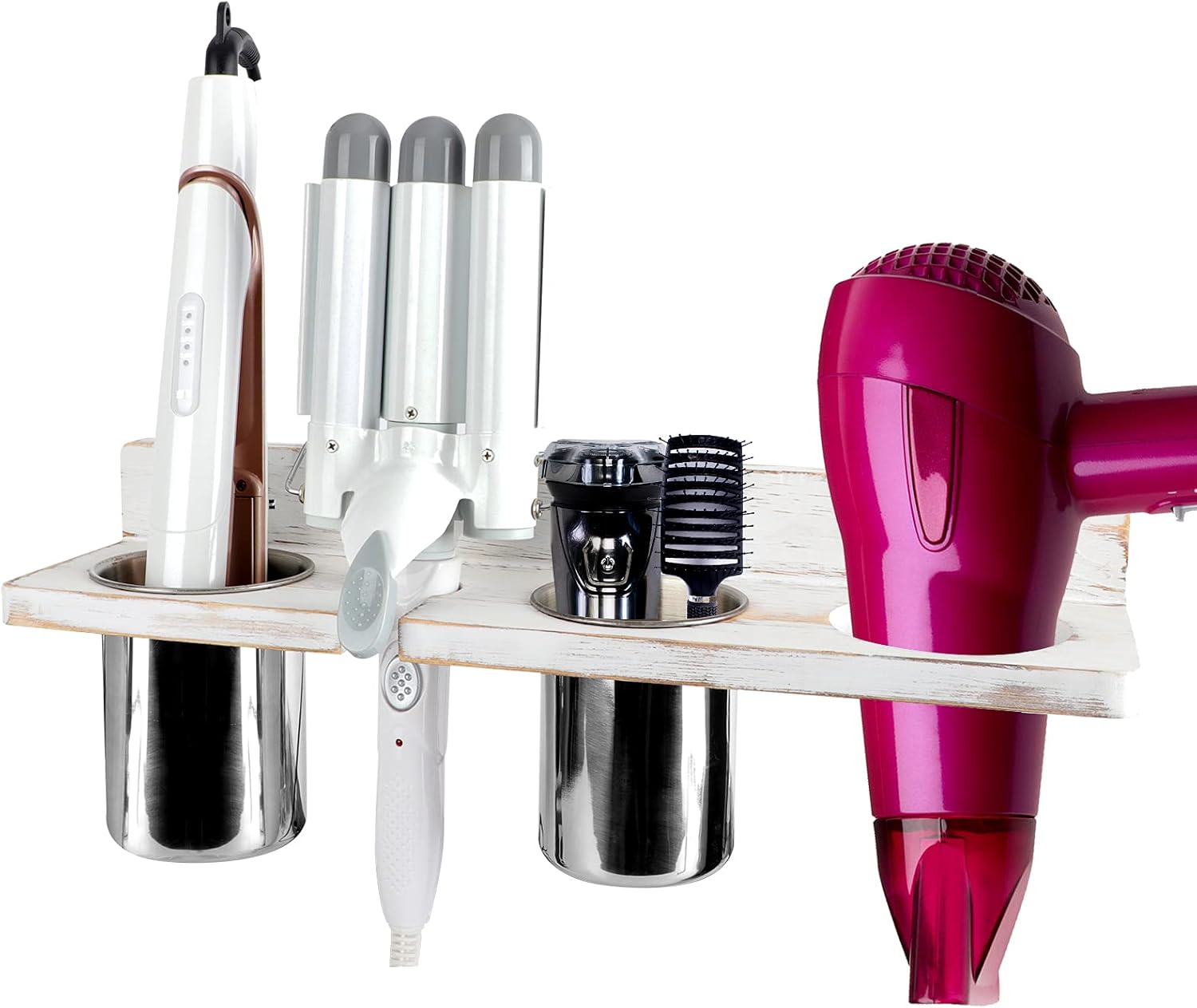 Organize Your Hair Tools Stylishly - Wall Mounted Hot Tool Holder - White