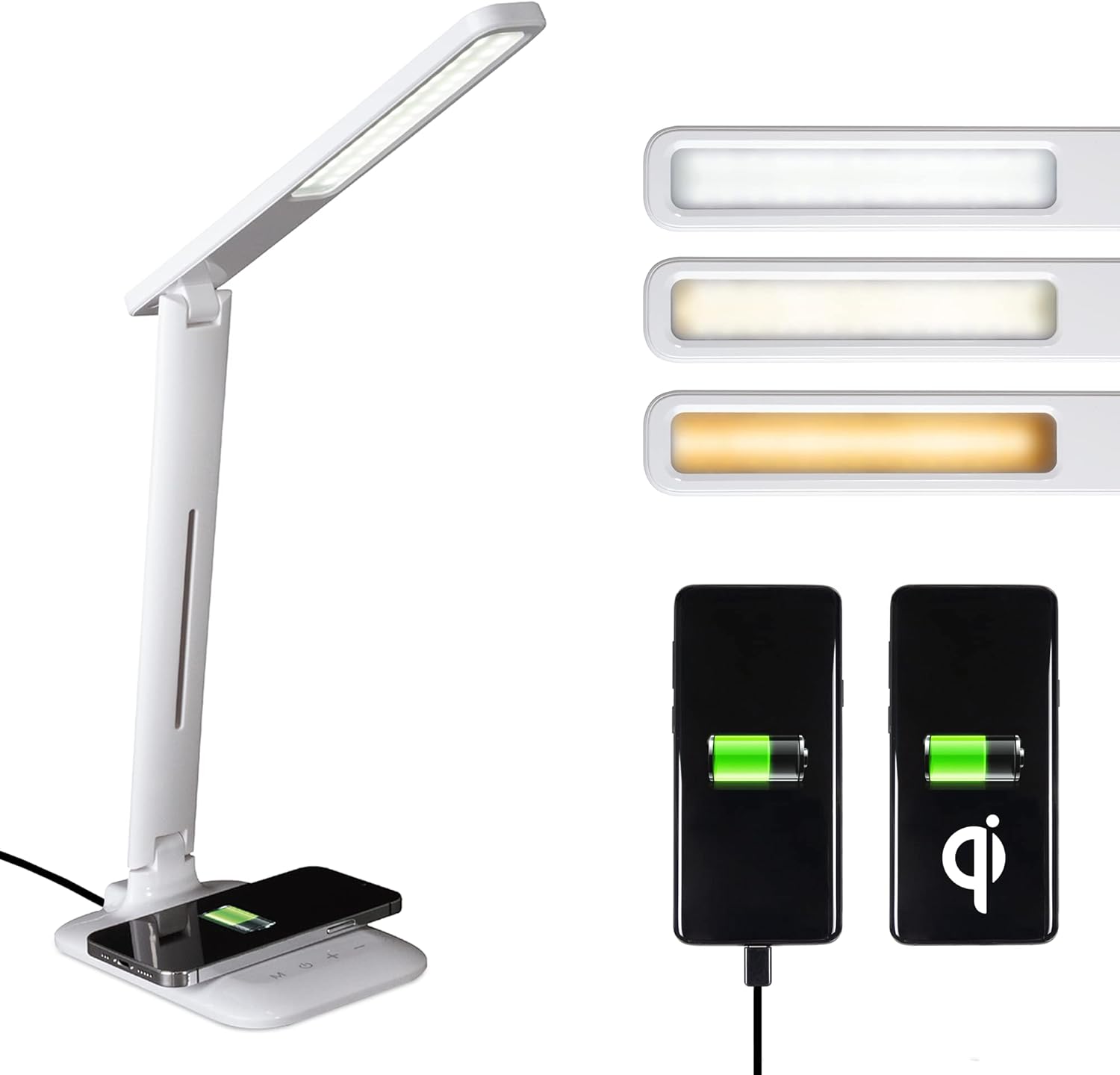 Wireless Charging LED Desk Lamp - Reduce Eyestrain