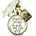 Bouquet Charm for Pop Pop Wedding Memory Pendant Vintage Bronze Cream