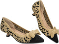 Womens Kitten Heels Pointed Toe Pumps - Comfortable Knit Slip On
