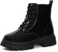 Girls Ankle Boots Lace Up Combat Boot Side Zipper (Style 6CGT)