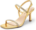 DREAM PAIRS Womens Slingback Heels Square Open Toe Strappy Sandals