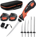 Cordless Electric Fillet Knife - 5 Ti-Nitride Blades for Fishing