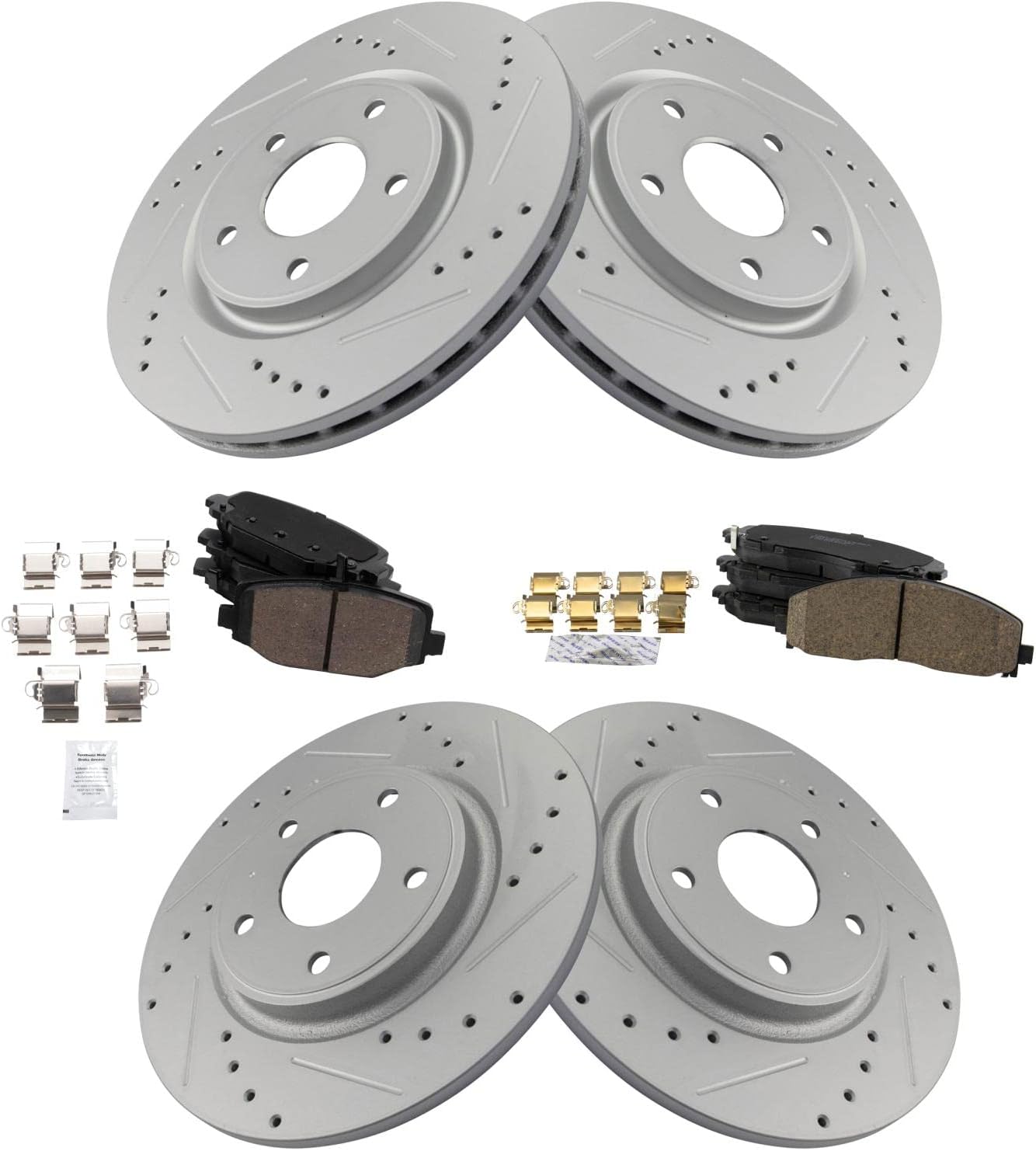 Performance Drilled & Slotted Brake Rotor & Posi Ceramic Pad Set