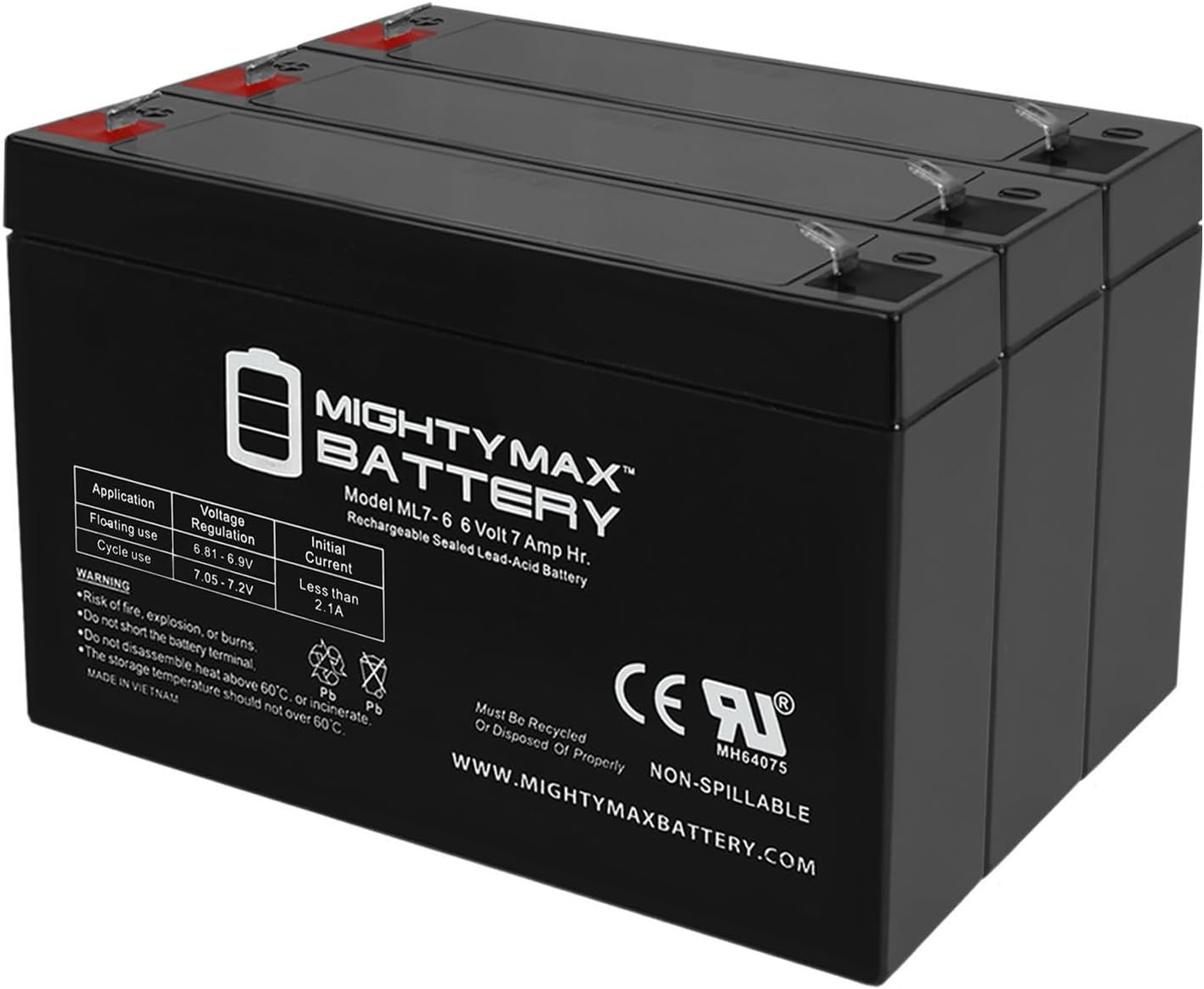 Mighty Max Battery ML7-6 6V 7AH SLA Battery Pack of 3 Review