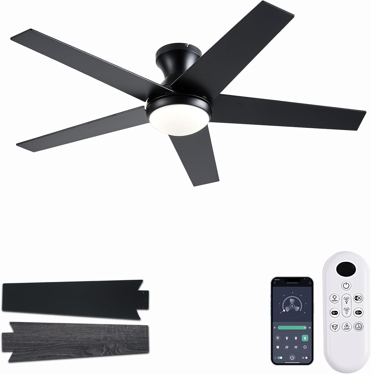 48 inch Low Profile Ceiling Fan with Light and Remote Control