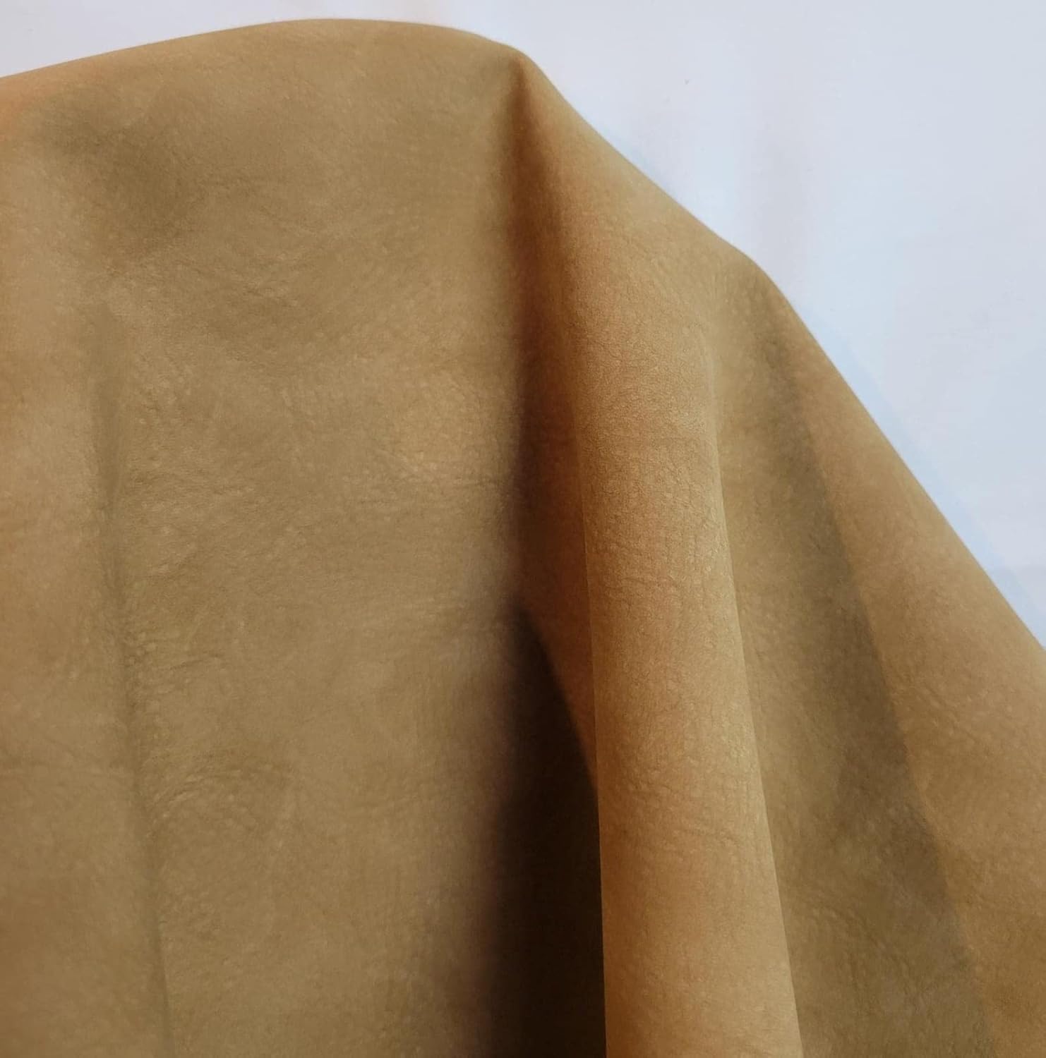 Wheat Tumbled Nubuck Faux Leather Sheet for Upholstery Projects