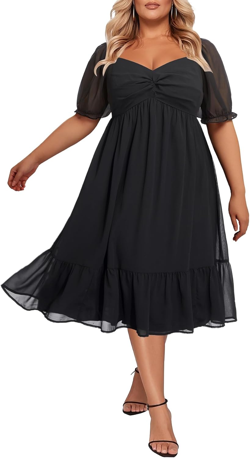 Plus Size Dresses with Sweetheart Neckline for Curvy Women