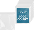 13in x 15in Clear Reclosable Zip Plastic Poly Bags - 1000 Count