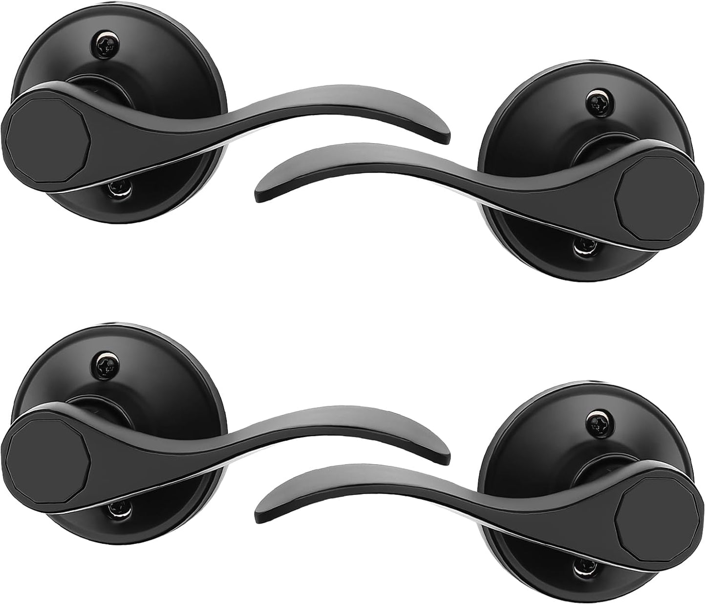 Probrico Dummy Door Lever Handle - Wave Style Black Finish