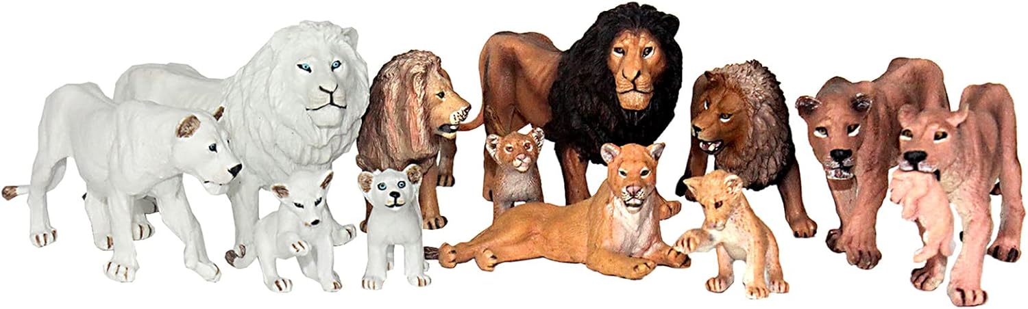 Realistic African Jungle Animals Toy Lion Figurine Playset Lot
