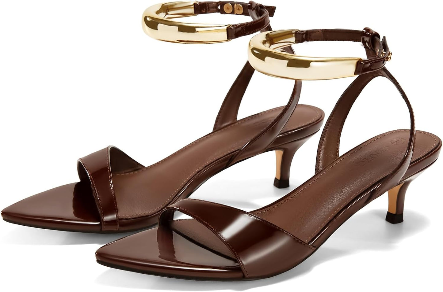 Coutgo Womens Low Kitten Heels Sandals for Summer Style