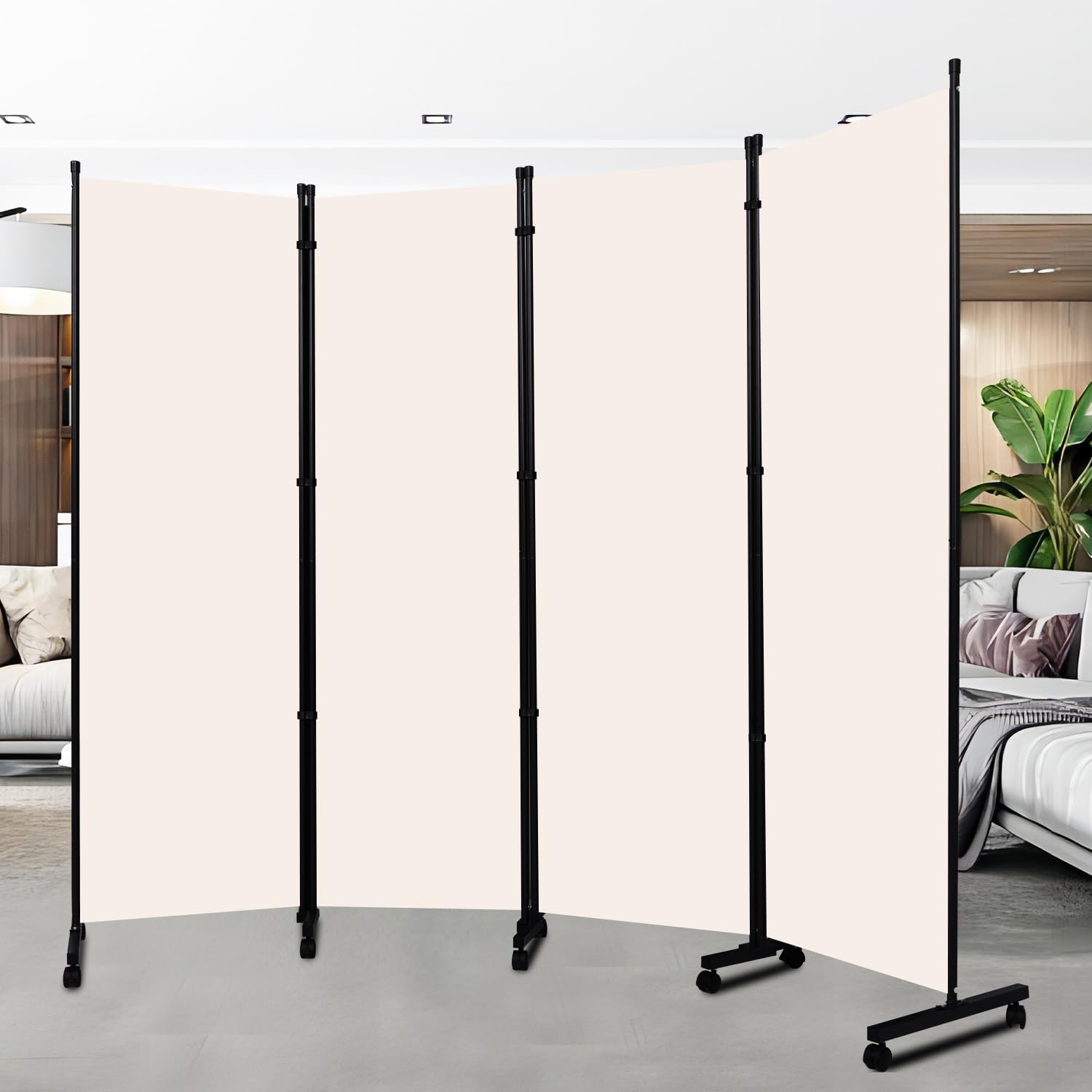 Portable Room Divider with Wheels for Flexible Space Management