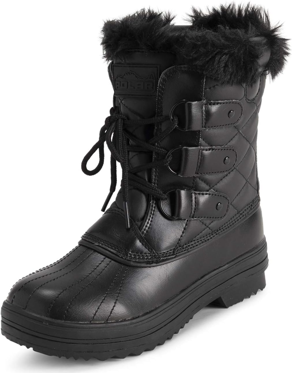 POLAR Womens Snow Boot Quilted Short Winter Waterproof Boots