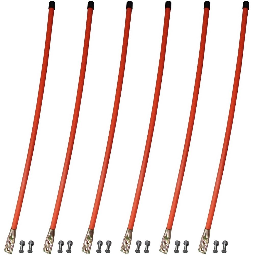 RAParts 2036 Set of 6 Orange Snow Plow Blade Guide Markers