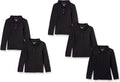 Girls Long-Sleeve Interlock Polo Shirt Multipack - School Ready