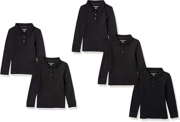 Girls and Toddlers' Uniform Long-Sleeve Interlock Polo Shirt