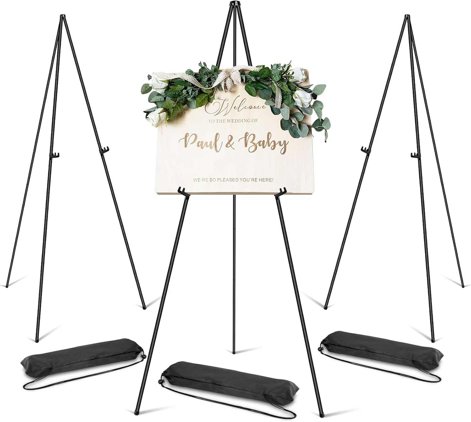 PUJIANG 3 Pack Easel Stand for Display, 63 in Adjustable Easels