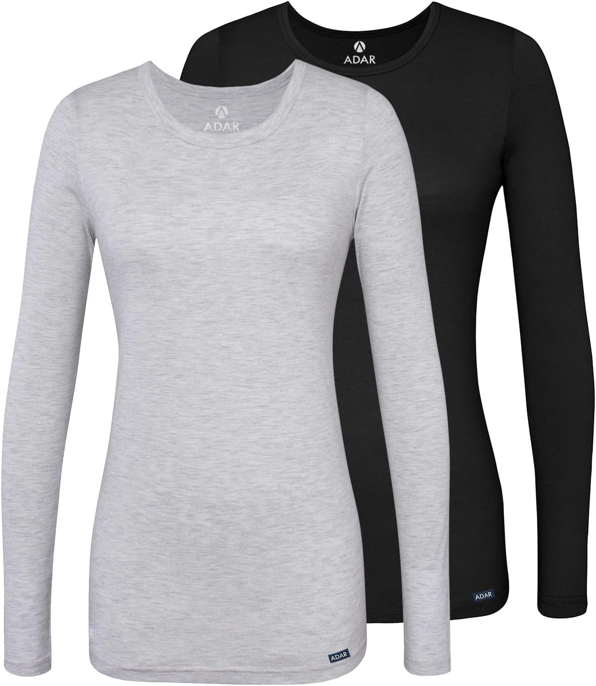Adar Underscrubs for Women - Long Sleeve Comfort Tee 2 Pack
