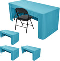 Open Back Fitted Tablecloths 24x48 in for 4 ft Rectangle Table - Set