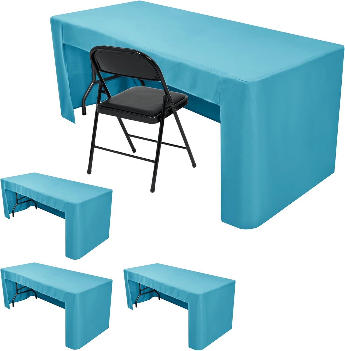 Open Back Fitted Tablecloths for 4 Foot Rectangle Tables