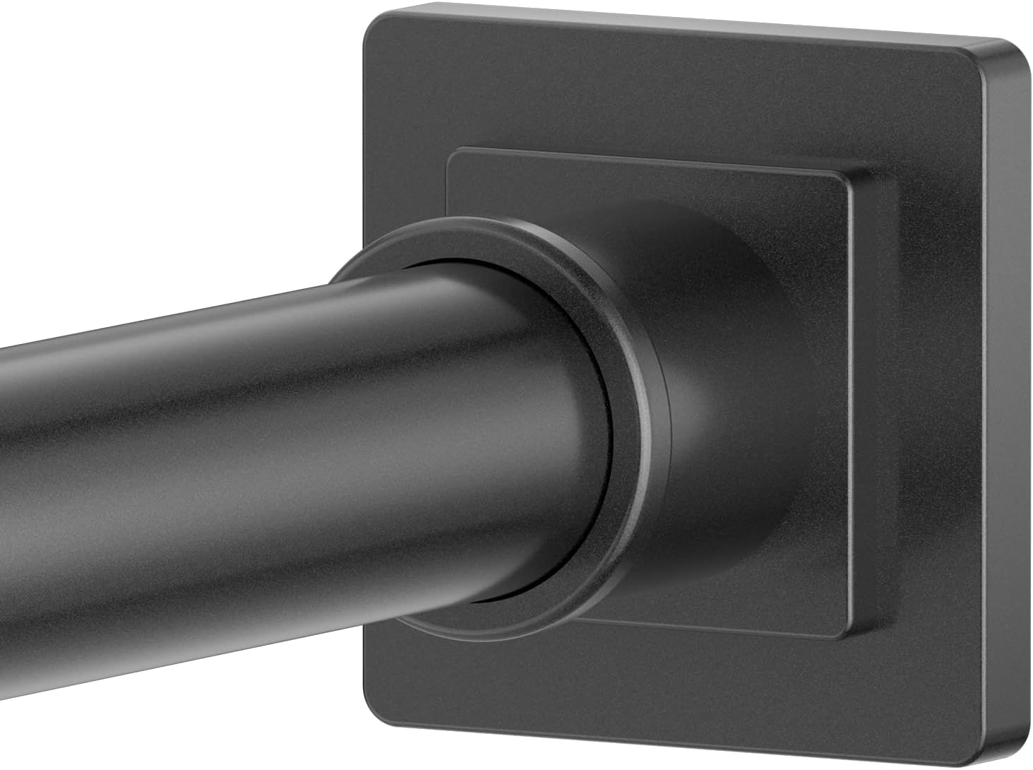 Adjustable Matte Black Shower Rod - No Drilling Stainless Steel - 32-80