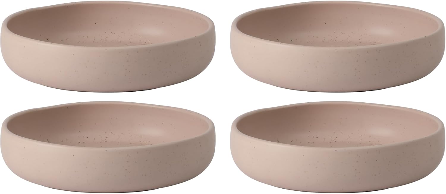 Bloomhouse Corsica Clay Dinner Bowl Set in Prosecco Blush Pink