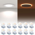 6 in Recessed Lighting 12 Pack with Night Light - Dimmable 5CCT 15W