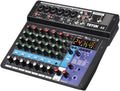 TEYUN 8 Channel Portable Mixer for Professional Sound Mixing