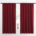 NICETOWN Christmas Burgundy Blackout Curtains - Thermal Insulated