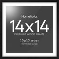 Homeforia 14x14 Black Wood Frame for Stylish Photo Display
