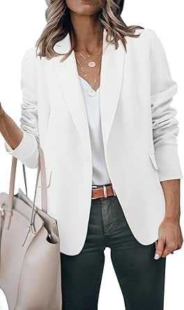 Women's Casual Lightweight Blazer Jacket for Daily Work Wear