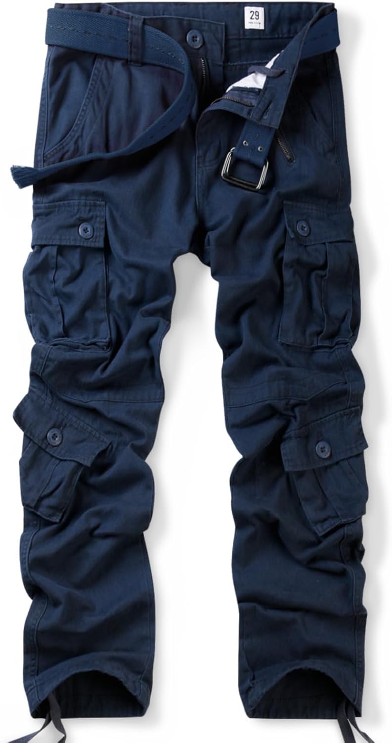 OCHENTA Men's Cotton Casual Cargo Pants for Outdoor Activities