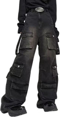 Baggy Cargo Pants for Men Women Wide Leg Jeans Y2k - High Waisted