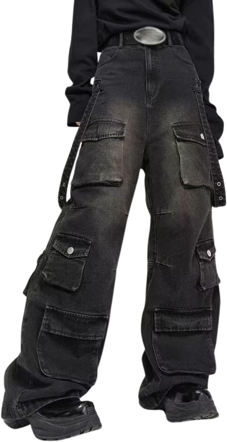 Baggy Cargo Pants for Men Women Wide Leg Y2k Hip Hop Style