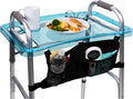 Clear View Walker Tray for Folding Walkers - Tray, Bag, Mat & Cup