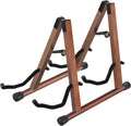 Double Guitar Stand A-Frame Wooden Floor Stand - Holds Two Guitars