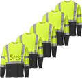 Hi Vis Safety Shirts for Men Reflective T-Shirt Pack - Visible to 200m