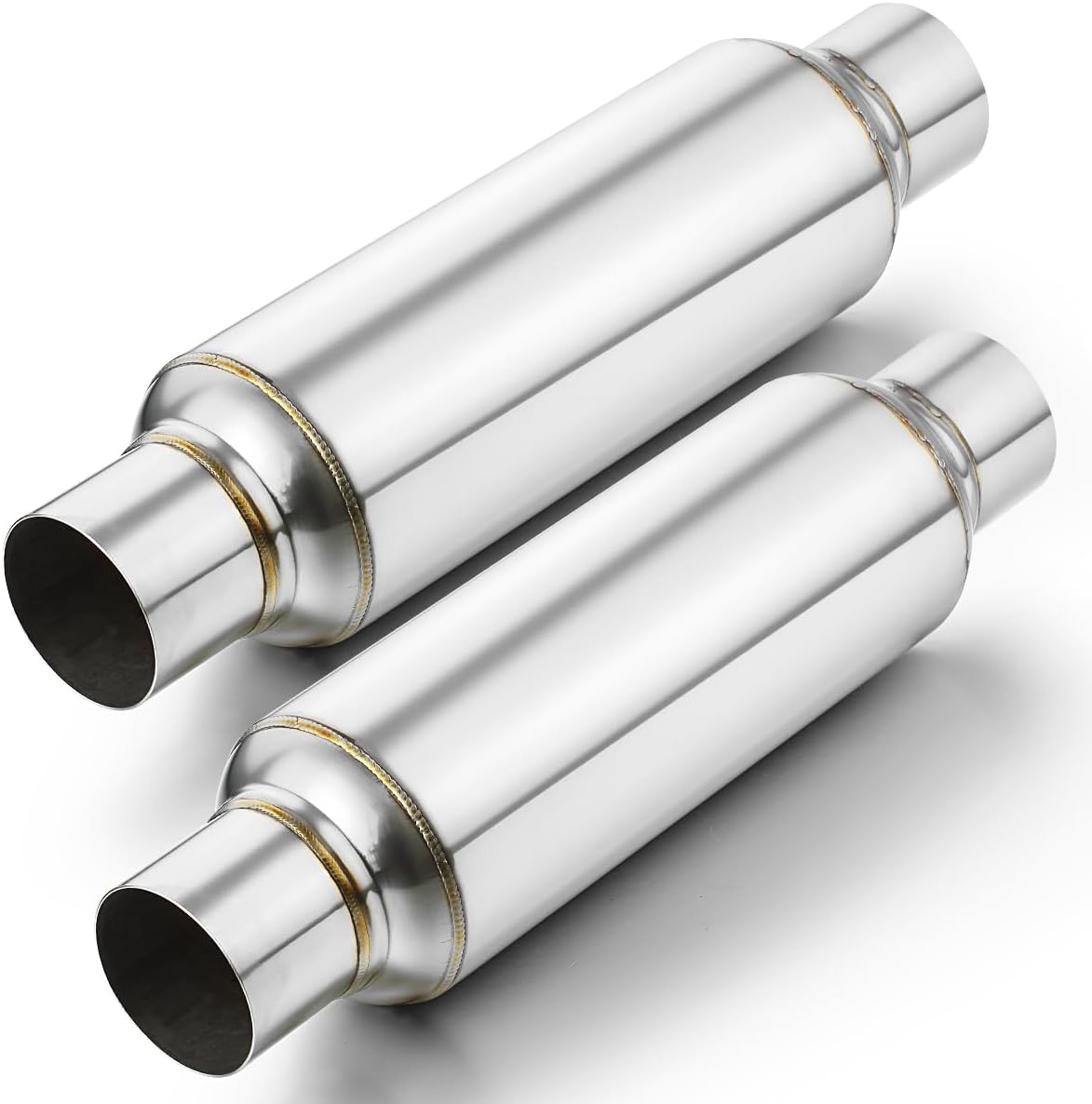A-KARCK 2.5 Inlet Exhaust Resonator Muffler for Smooth Sound