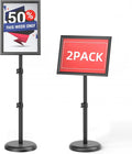 2Pack Sign Holder 8.5x11 in Telescopic Adjustable Floor Sign Stand