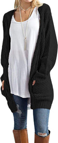 Women's Loose Open Front Cable Knit Cardigan - Cozy Oversized Layer