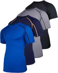 Men's Compression T-Shirt 4 Pack - Slimming Athletic Base Layer Shoes