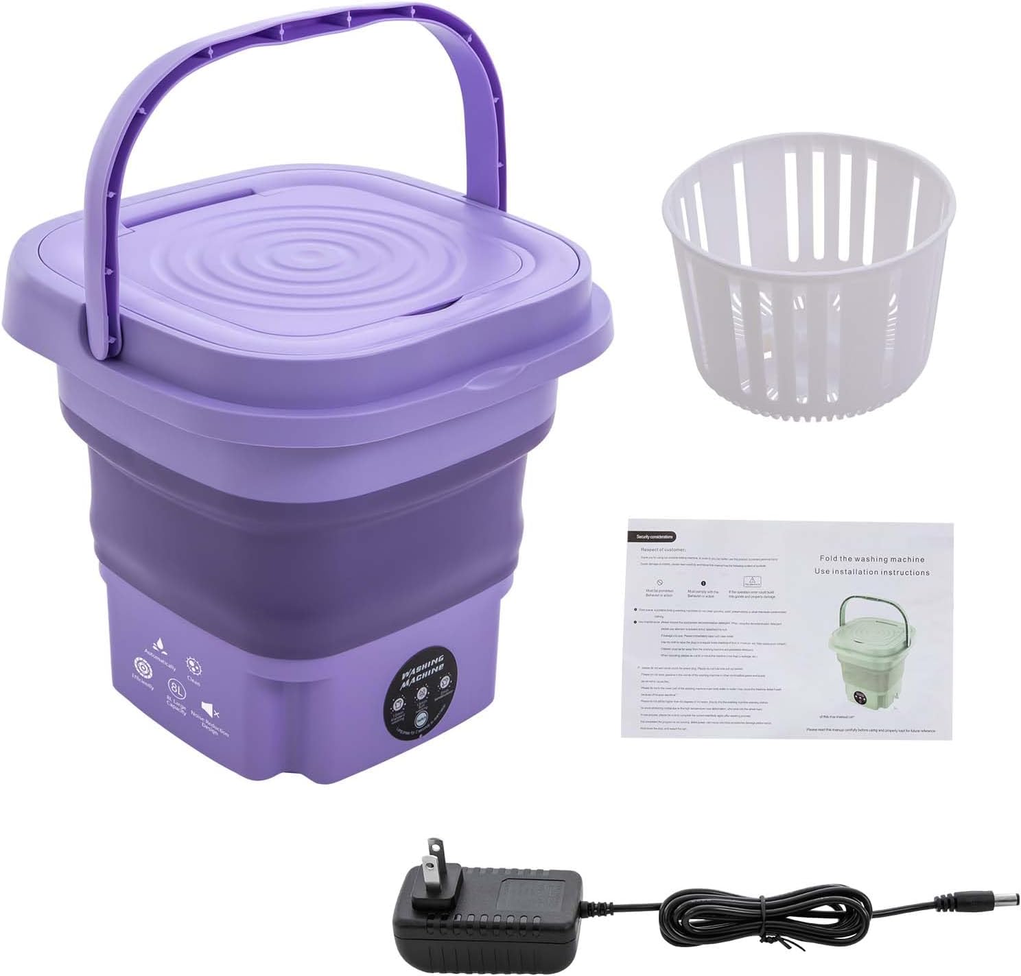 8L Portable Mini Washing Machine for Camping and Travel Use