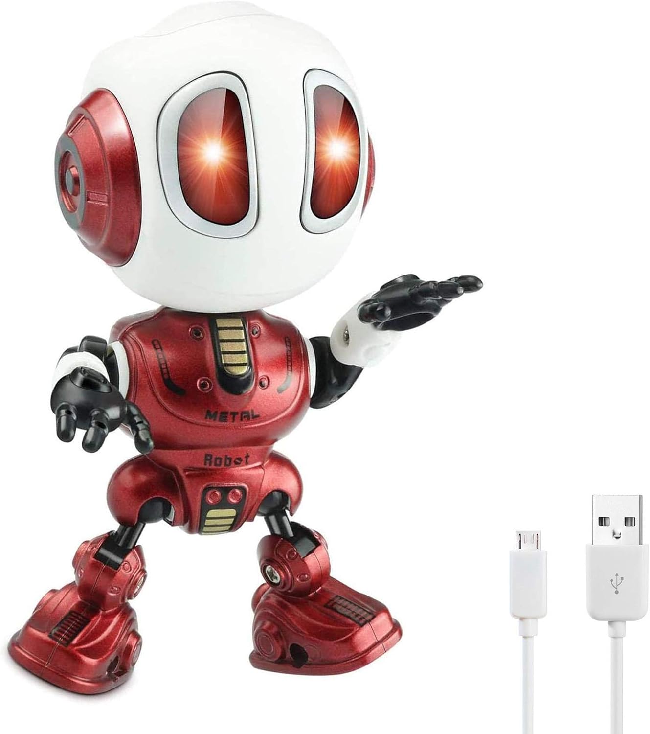 Mini Talking Robot Toy - Repeats Your Words! Ages 4-6, Stocking Stuffer, Red