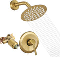 Brushed Gold Shower Head and Faucet Set for Modern Bathrooms